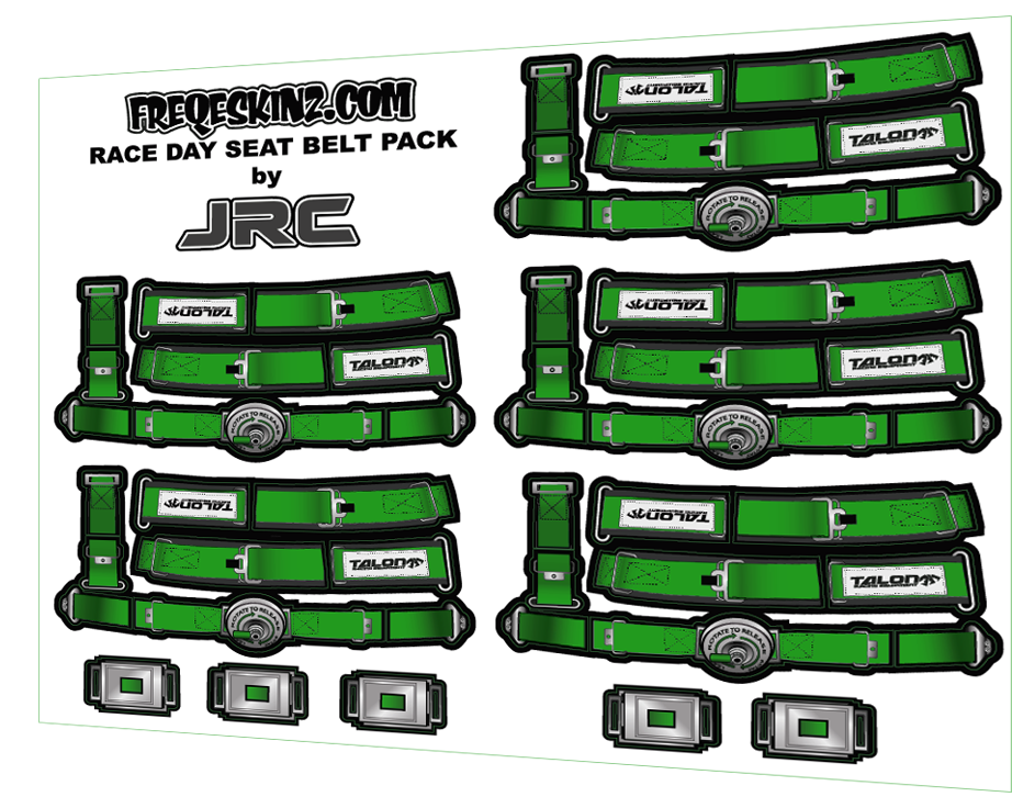 SCALE 5 POINT RACE HARENESS / SEAT BELT STICKER SET