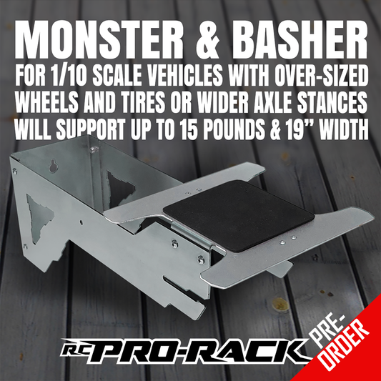 RC PRO RACK 1/10-1/8 SCALE BASHER & MONSTER TRUCK WALL RACK