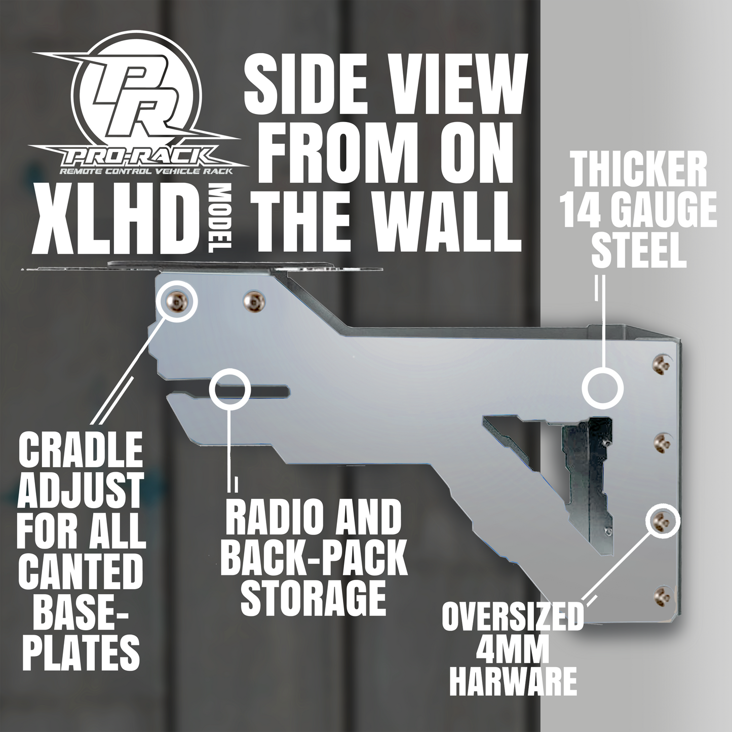 RC PRO RACK XLHD WALL STORAGE AND DISPLAY RACK 1/8-1/5 SCALE