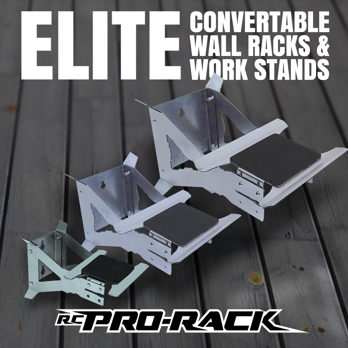 RC PRO RACK ELITE WALL MOUNTED DISPLAY, STORAGE & WORK STAND COMBOS
