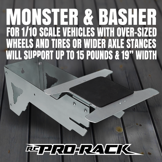 RC PRO RACK 1/10-1/8 SCALE BASHER & MONSTER TRUCK WALL RACK