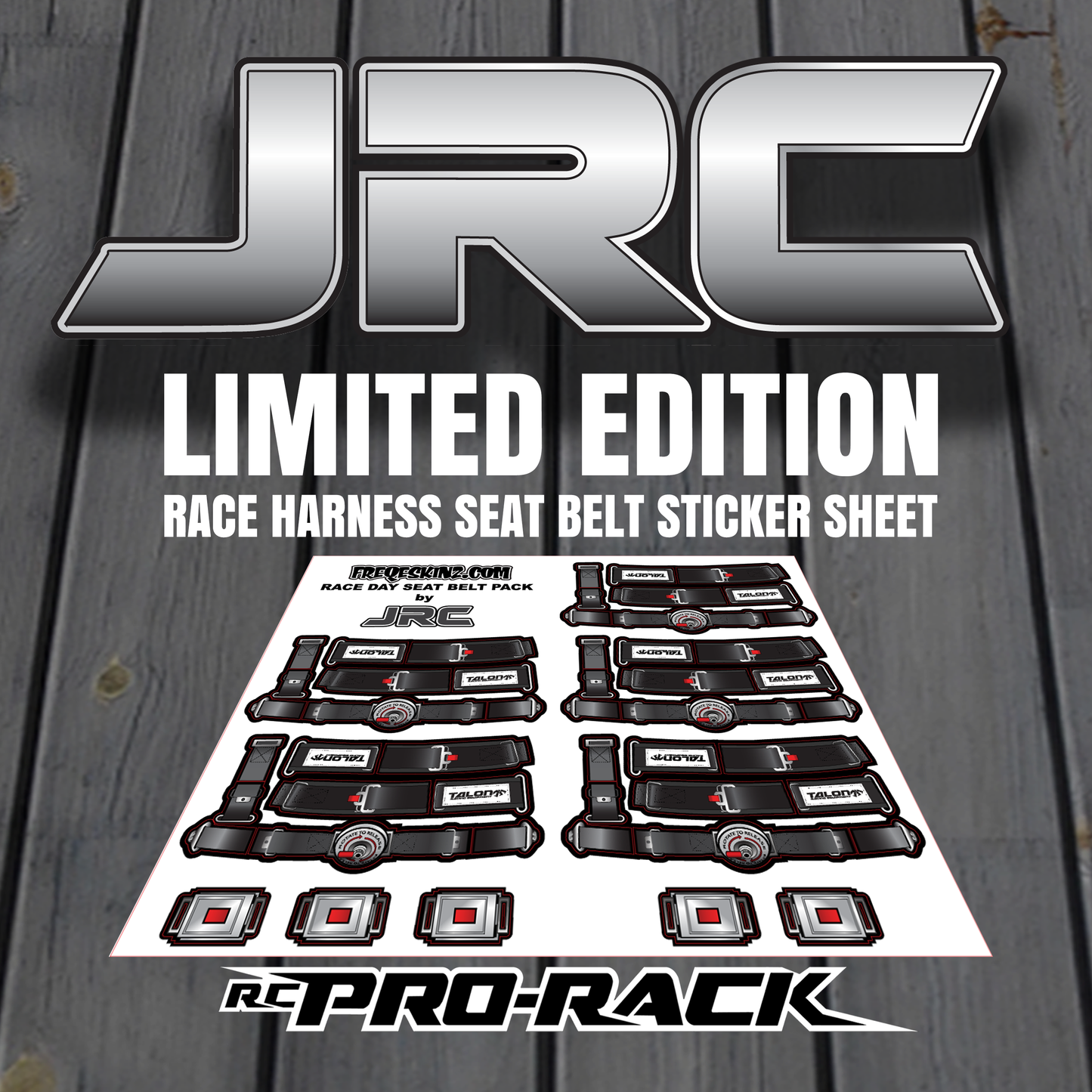 SCALE 5 POINT RACE HARENESS / SEAT BELT STICKER SET – rcprorack